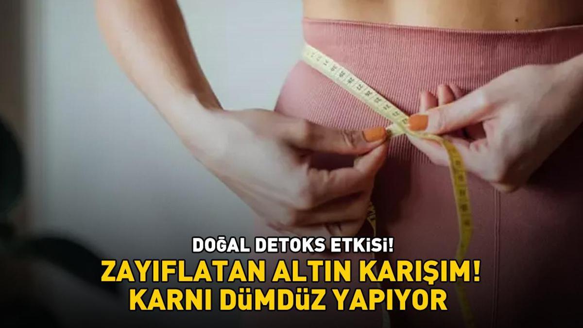 ZAYIFLATAN ALTIN KARIŞIM! 1 çay kaşığı eklemek yetiyor: Karnı dümdüz yapıyor, bel ve basen yağlarını cayır cayır yakıyor