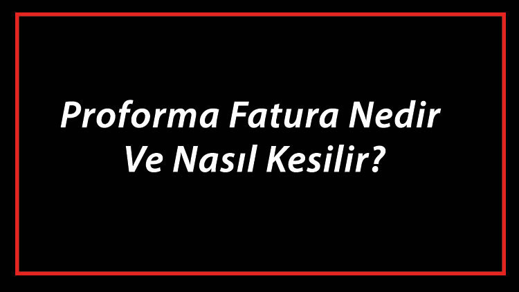 Proforma Fatura Nedir Ve Nasıl Kesilir? Proforma Fatura Nasıl Düzenlenir