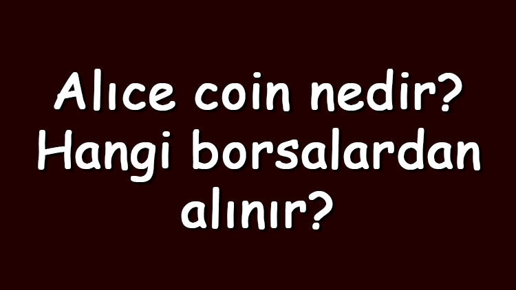Alıce coin nedir? Hangi borsalardan alınır? Myneighboralice ne zaman çıktı? Ne iş yapar?