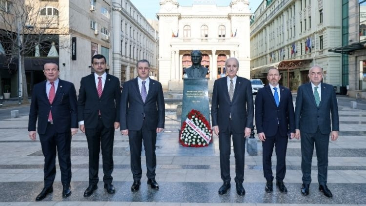 TBMM Başkanı Kurtulmuş, Romanya'daki Atatürk Anıtı'nı ziyaret etti