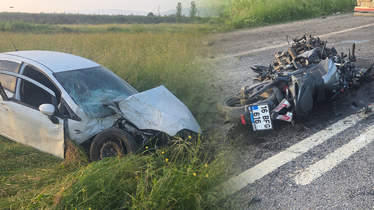 Otomobil virajda savruldu, motosiklet devrilen direğe çarptı: 4 yaralı