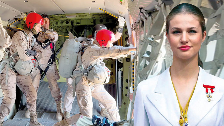 Prenses Leonor paraşütle atladı