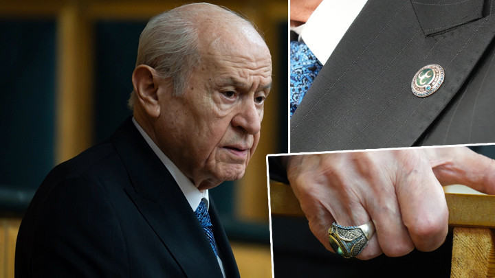 MHP lideri Bahçeli'nin taktığı yüzük ve rozet dikkat çekti! İşte anlamları...