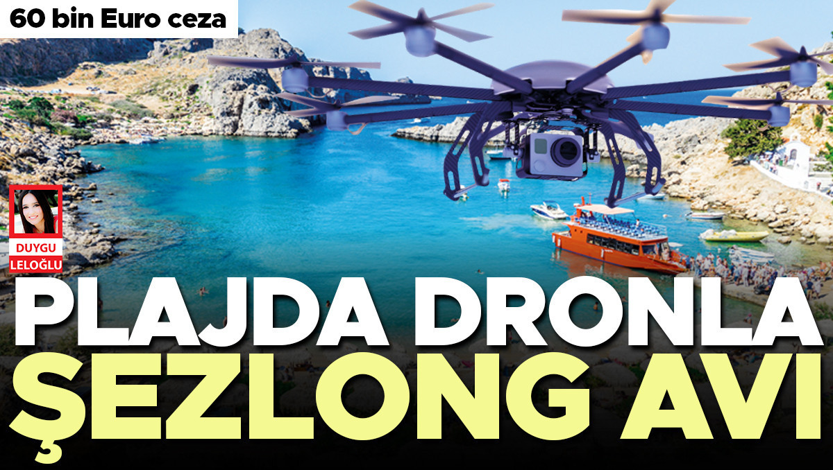 Plajda dronla şezlong avı