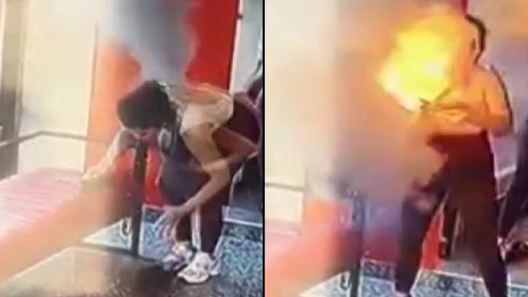 Taşınabilir şarj cihazı patladı: Alevler içinde kaldı