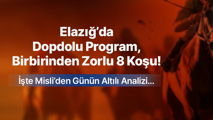 ELAZIĞ’DA DOPDOLU PROGRAM, BİRBİRİNDEN ZORLU 8 KOŞU! İŞTE MİSLİ’DEN GÜNÜN ALTILI ANALİZİ…