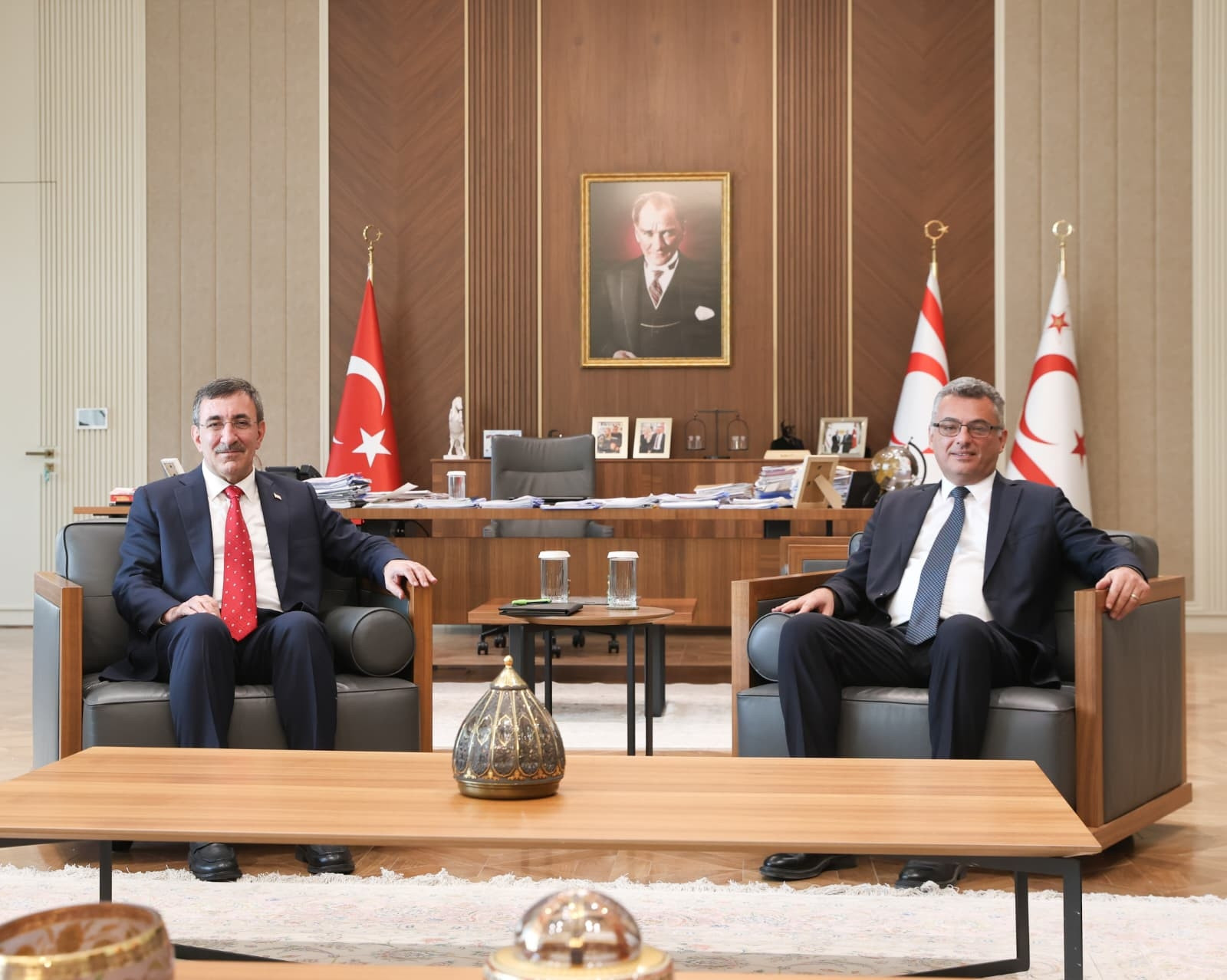 Cumhurbaşkanı Yardımcısı Yılmaz, KKTC Cumhurbaşkanı Erhürman ile görüştü