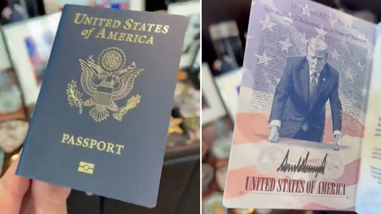 Oğlu paylaştı: ABD pasaportunda Trump fotoğrafı