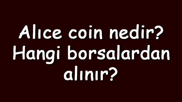 Alıce coin nedir? Hangi borsalardan alınır? Myneighboralice ne zaman çıktı? Ne iş yapar?