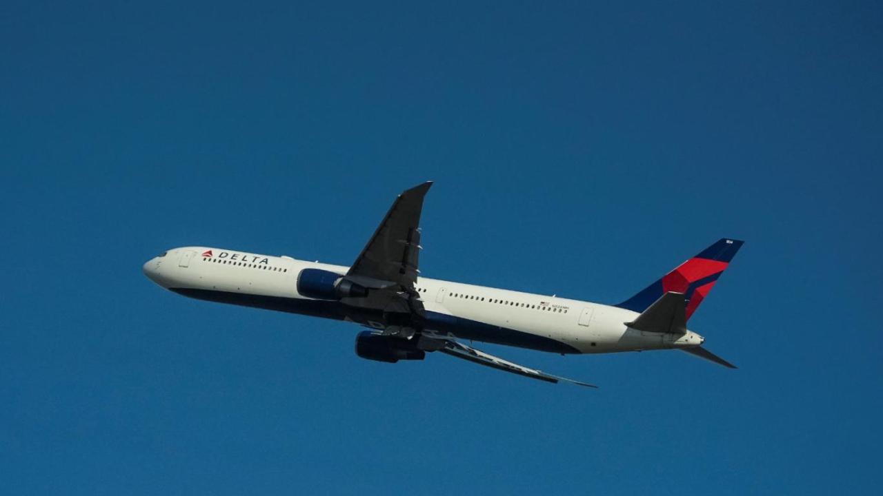 Delta uçağına havai fişek isabet etti