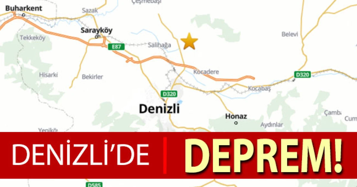 Denizli'de 2.9 şiddetinde deprem!